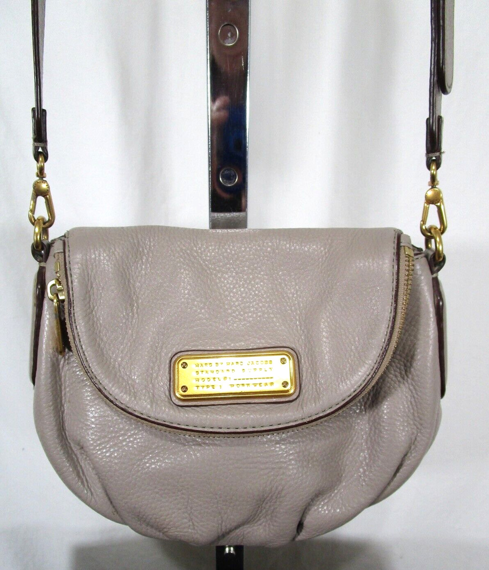 Marc by Marc Jacobs Standard Supply Work Wear Taupe Gray Leather Crossbody Purse